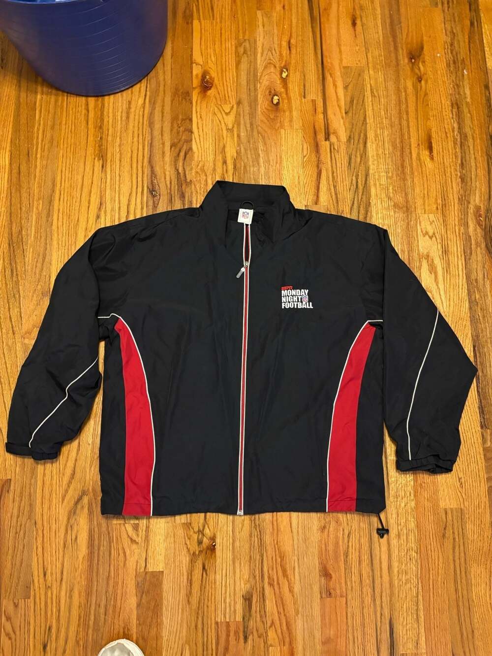 NFL Monday Night Football Men's Full Zip Windbreaker Jacket Black Red Size XL